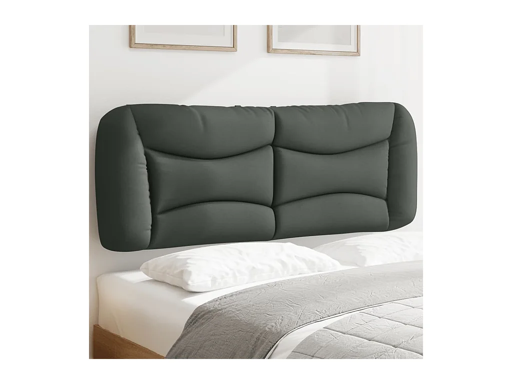 Testata del letto | Cuscino Testiera Grigio Scuro 120 cm in Tessuto
