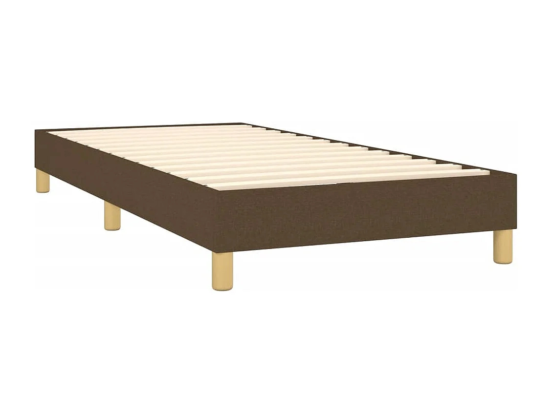 Ensemble complet boxspring - 90x190 cm + Sommier à lattes de lit + matelas + LED Marron foncé  FR69161