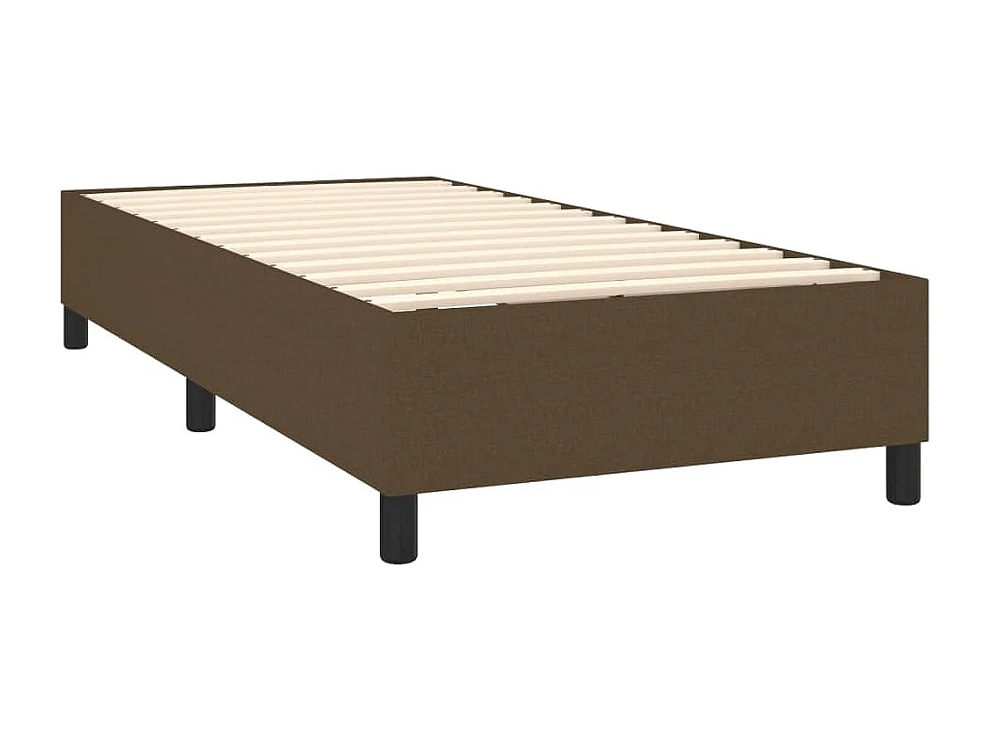 Cama continental com molas+ colchão 90x190 cm tecido castanho-escuro PT372713