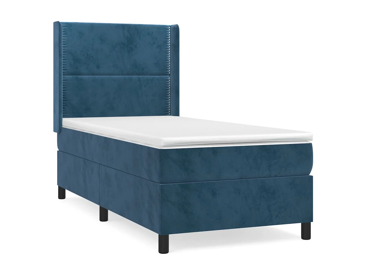 Ensemble complet boxspring - 80x200 cm + Sommier à lattes de lit + matelas Bleu foncé Velours FR39160
