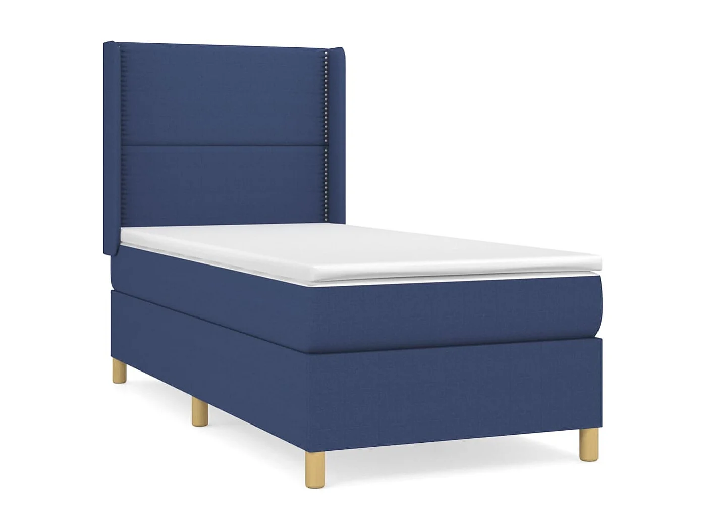 Cama continental com molas+ colchão 90x200 cm tecido azul PT691421