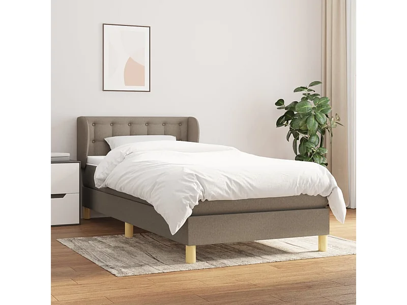 Conjunto Boxspring - 80x200 cm + Somieres + colchón tela gris taupe ES45705