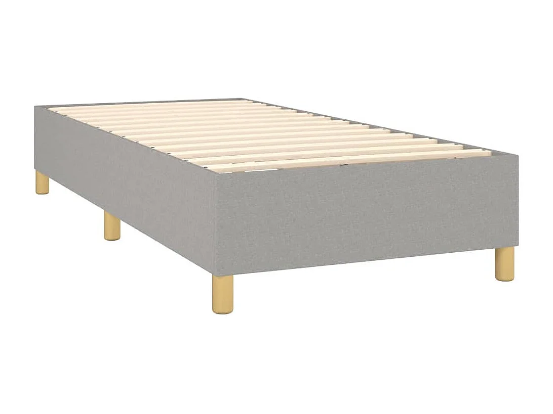 Cama continental com molas+ colchão 90x200 cm tecido cinza-claro PT109813