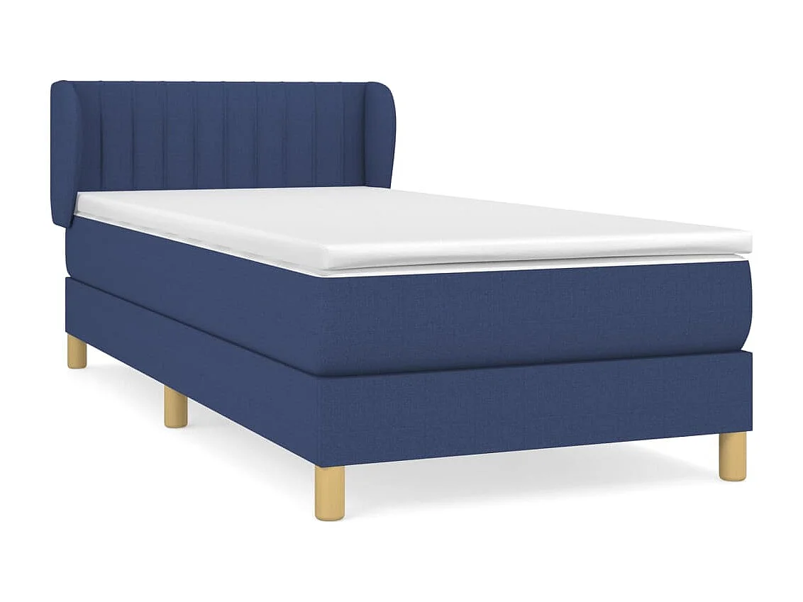 Conjunto Boxspring - 90x190 cm + Somieres + colchón tela azul ES45827