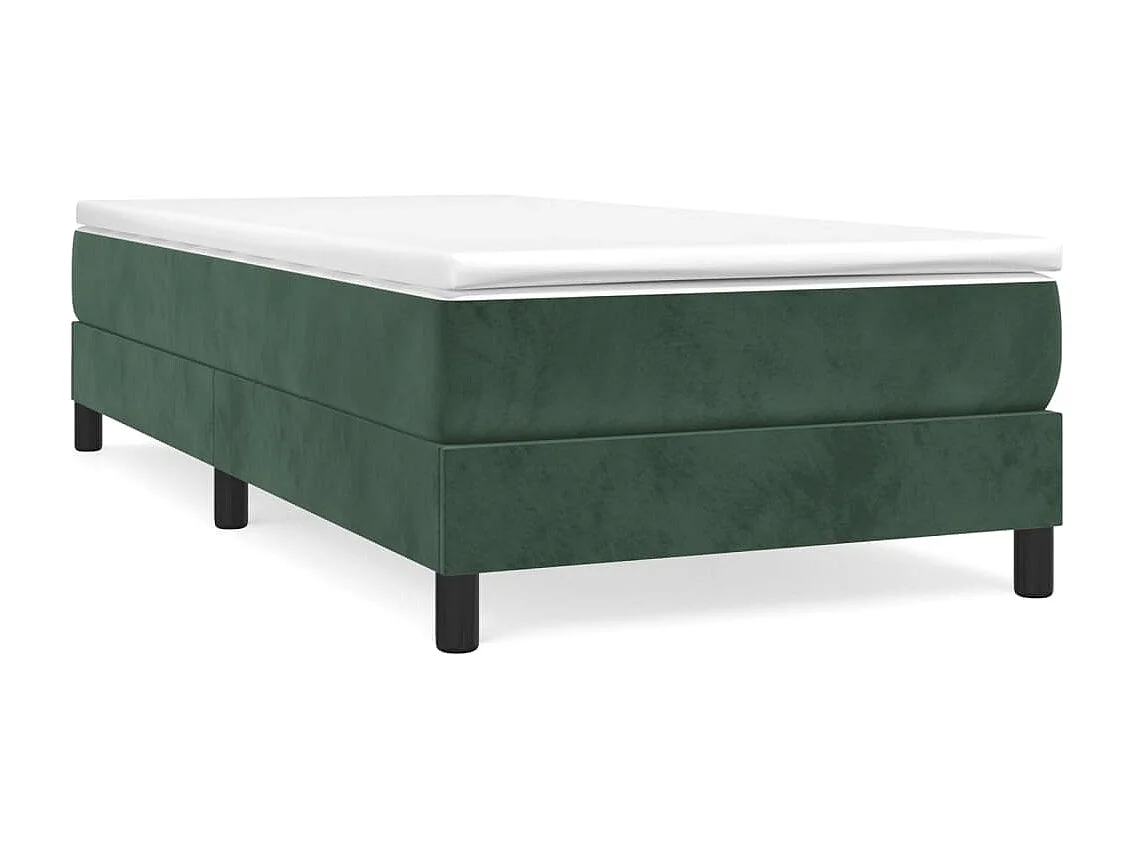 Ensemble complet boxspring - 90x190 cm + Sommier à lattes de lit + matelas Vert foncé  FR25046