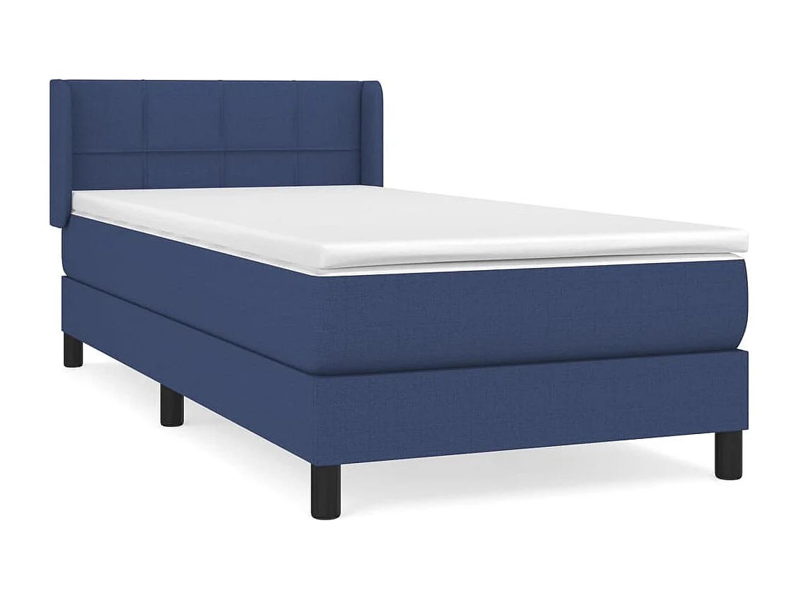 Ensemble complet boxspring - 80x200 cm + Sommier à lattes de lit + matelas Bleu Tissu FR93844