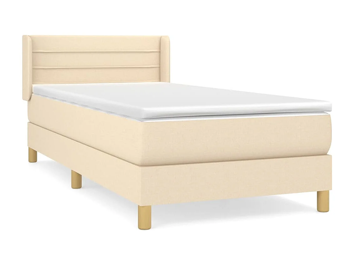 Cama continental com molas+ colchão 80x200 cm tecido cor crème PT718569