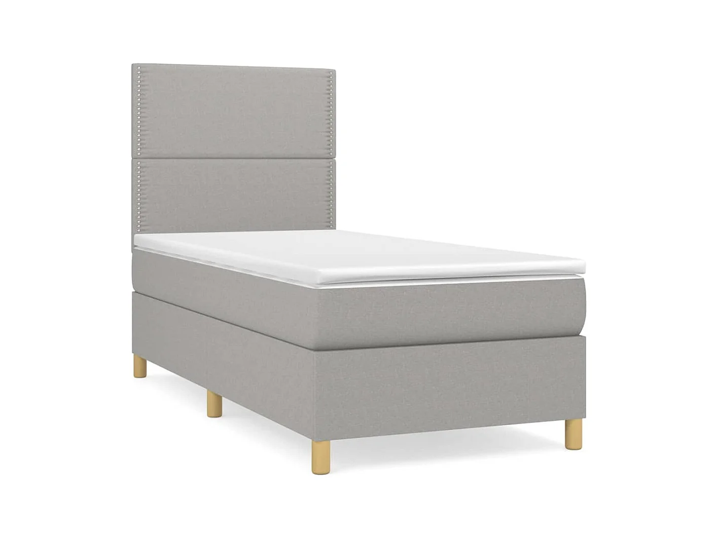 Conjunto Boxspring - 90x190 cm + Somieres + colchón tela gris claro ES43838