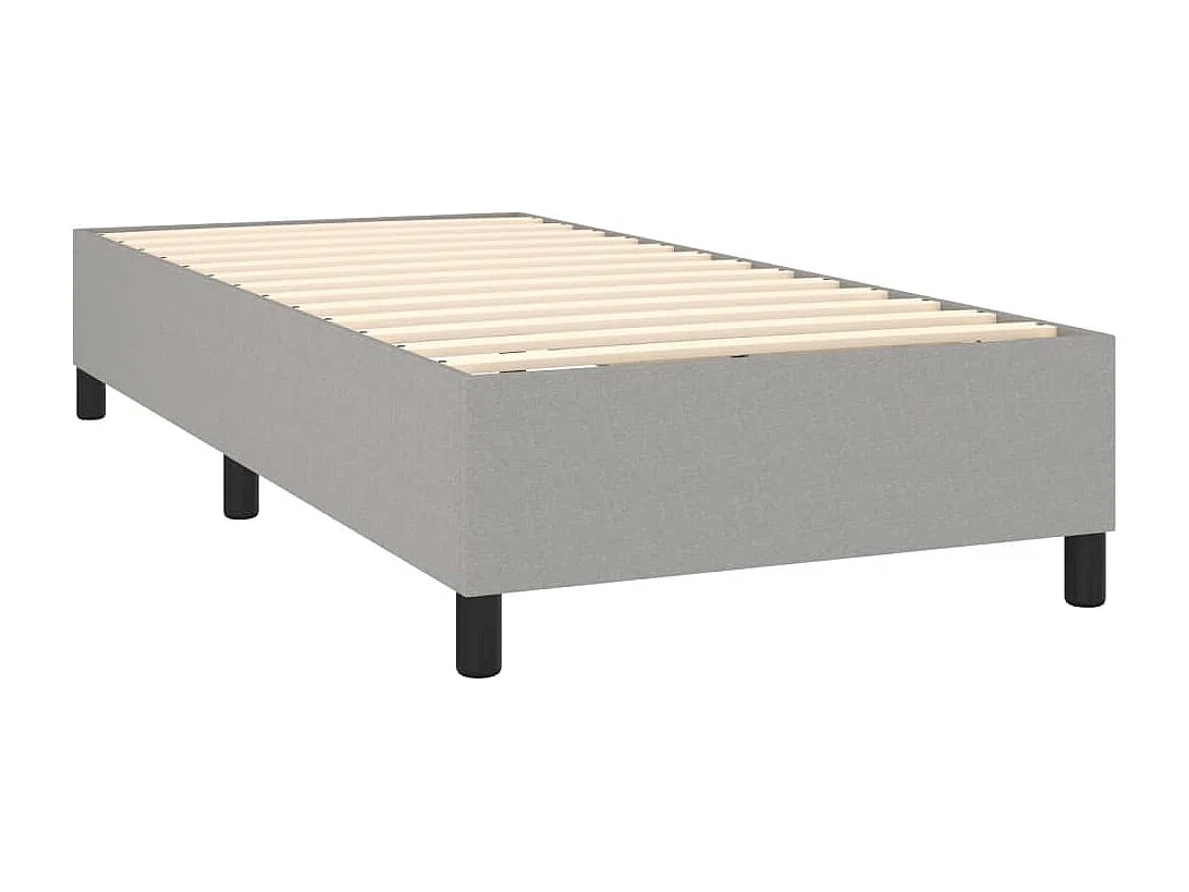 Cama continental com molas+ colchão 90x200 cm tecido cinza-claro PT500652