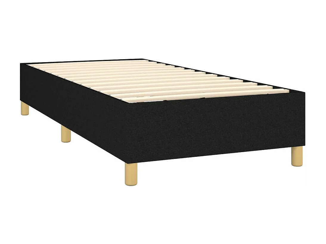 Cama continental c/ colchão e LED 90x200 cm tecido preto PT406031