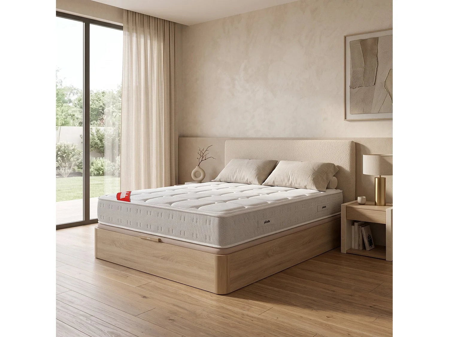 Pack colchón y canapé de 180 x 200 cm de muelles ensacados de 59 cm - PACK WOW NATURAL de PIKOLIN
