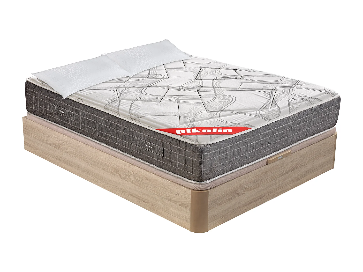 Pack Colchão pocket de 32cm, Sommier Articulado PIKOLIN com arrumação natural, 2 travesseiros. GRÁTIS: Entrega, montagem e remoção do antigo | 150 x 200 cm