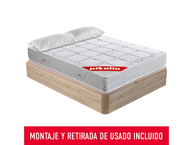 Colchón 150x200cm, canapé y almohada| PIKOLIN Wow| Natural| Montaje