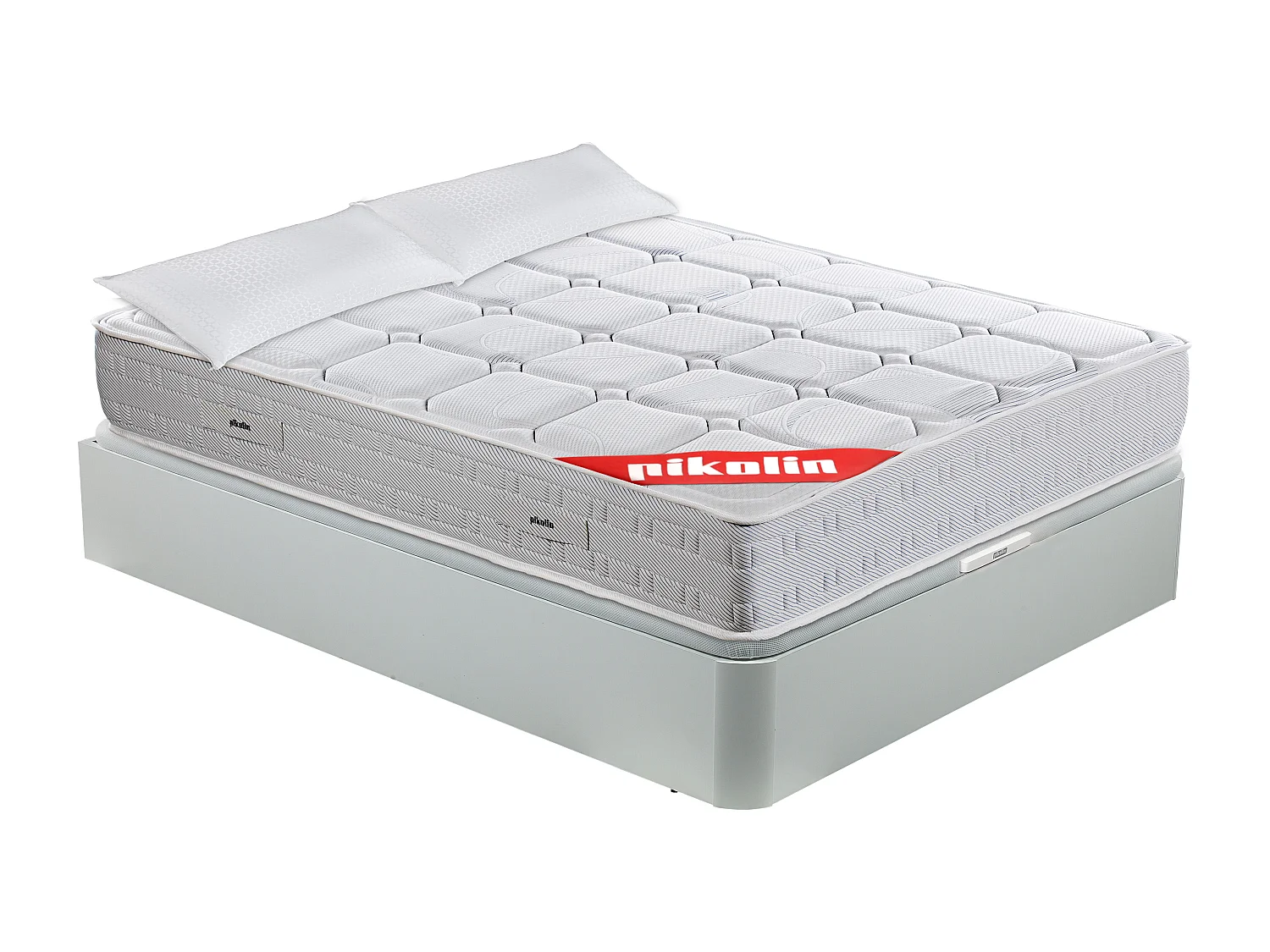 Colchón muelles ensacados 27cm, canapé abatible y almohada 150x200