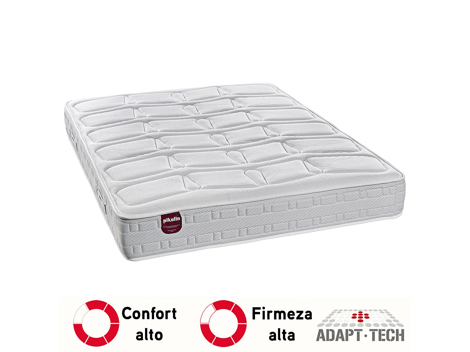 Pack colchón y canapé de 150 x 200 cm de muelles ensacados de 59 cm - PACK WOW BLANCO de PIKOLIN