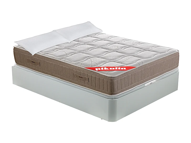 Colchón muelles Normablock 31cm, canapé abatible y almohadas 150x200