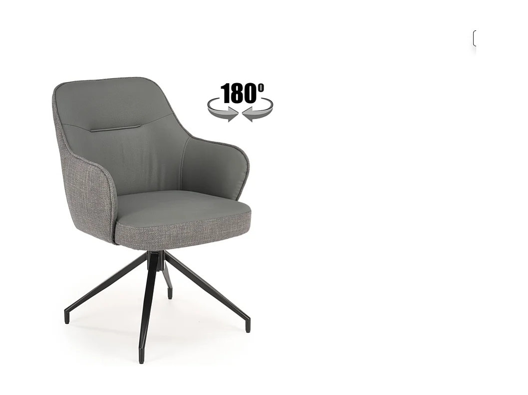 Krzesło tapicerowane K527 szare obracane