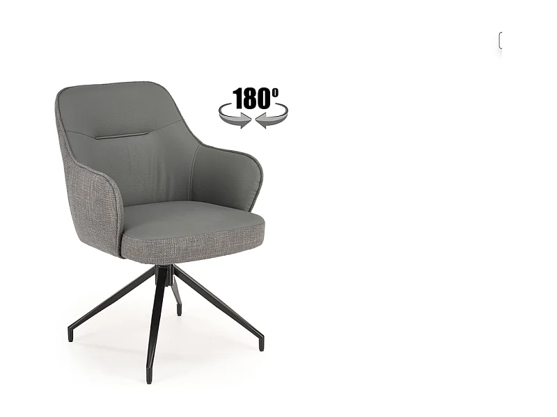 Krzesło tapicerowane K527 szare obracane