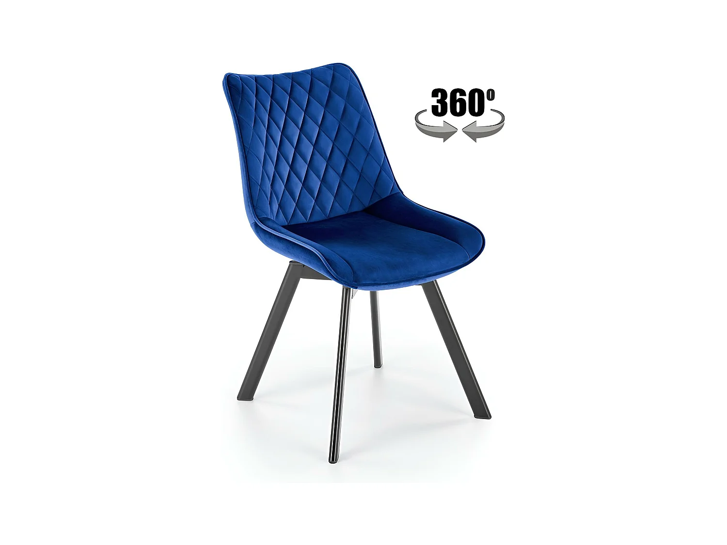 Chaise K520/Tissu velours/Bleu