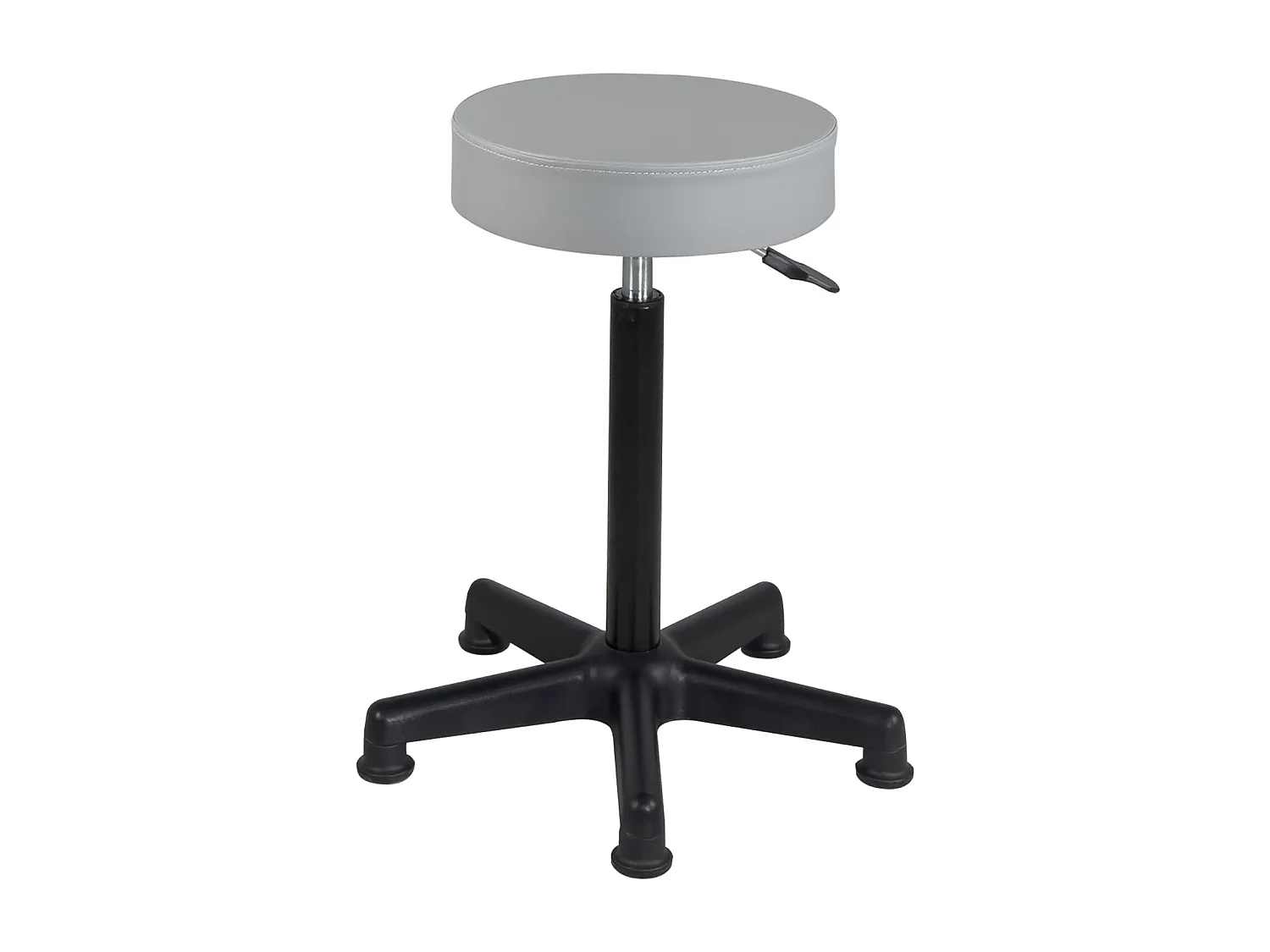 Tabouret travail caisse comptoir simili rembourré pivotant hauteur réglable 61-81 cm YÉ+ (gris noir)