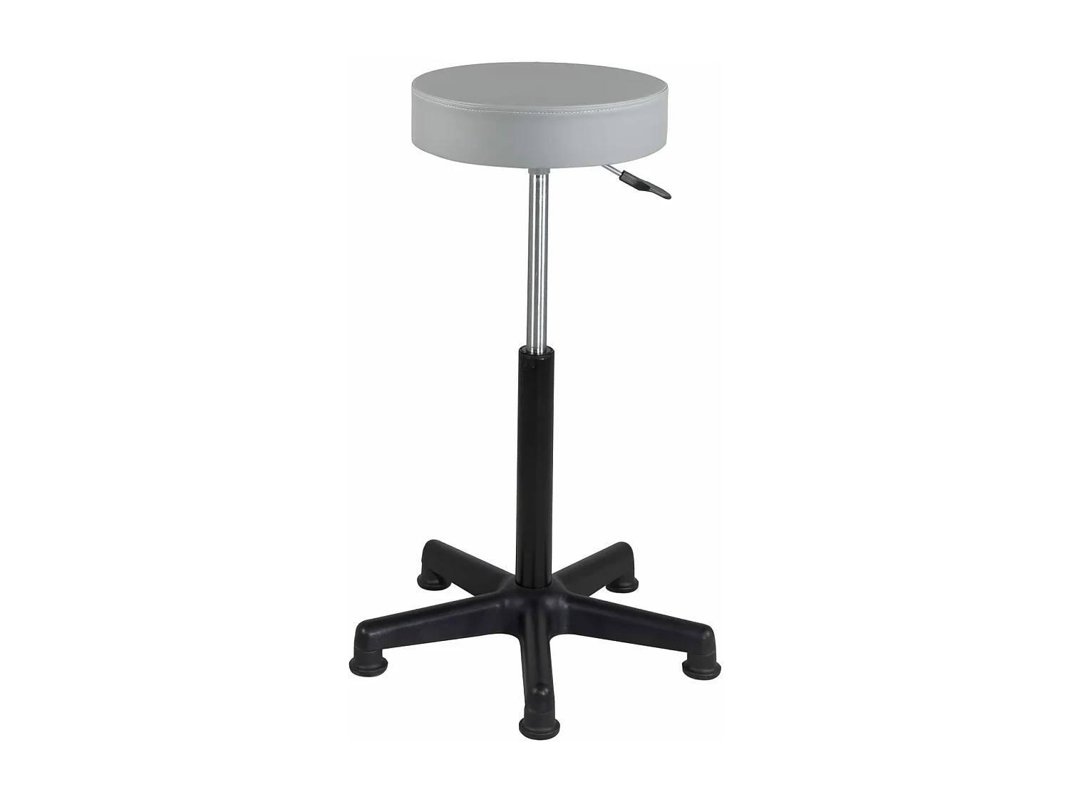 Tabouret travail caisse comptoir simili rembourré pivotant hauteur réglable 61-81 cm YÉ+ (gris noir)