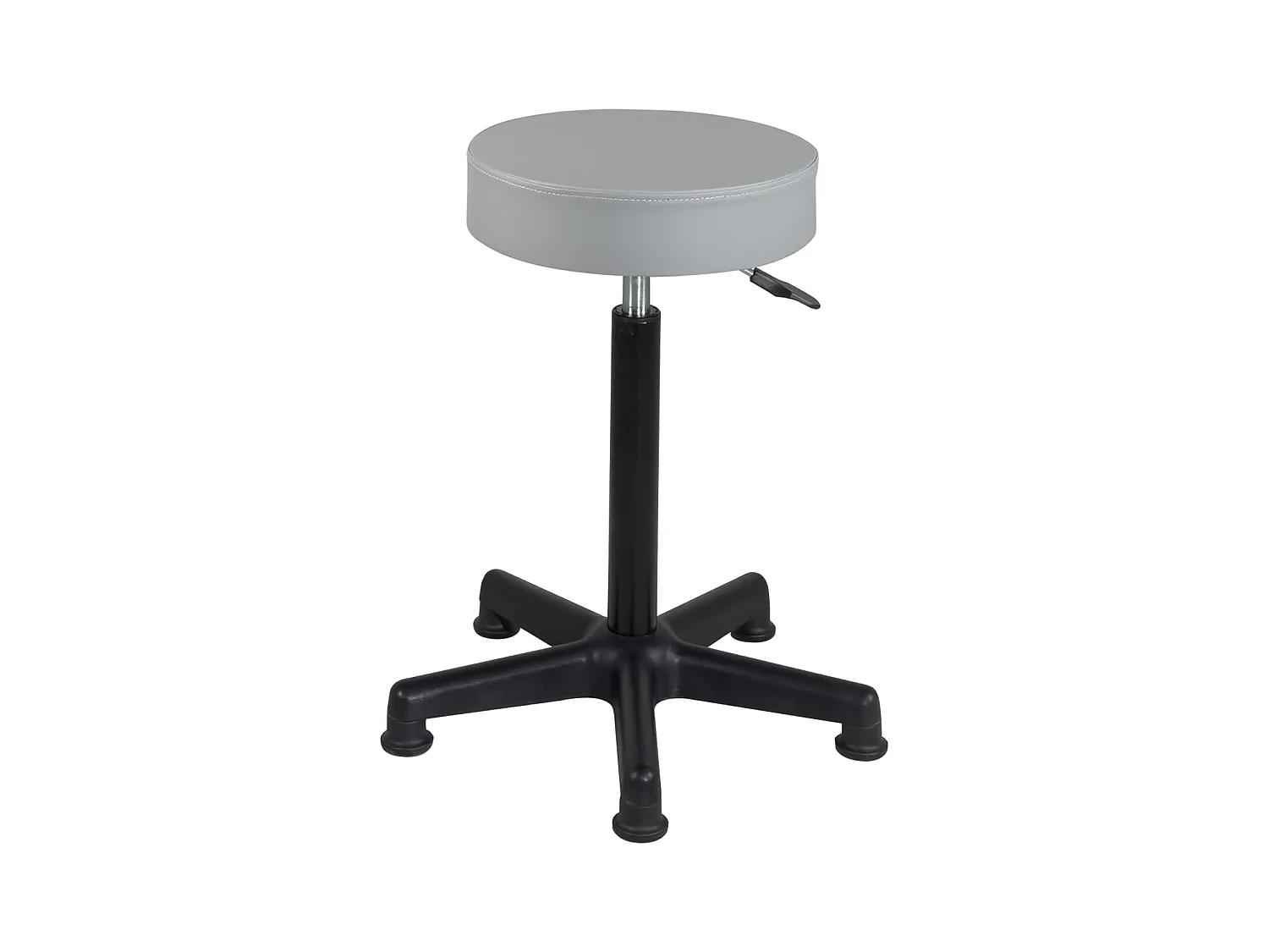 Tabouret travail caisse comptoir simili rembourré pivotant hauteur réglable 61-81 cm YÉ+ (gris noir)