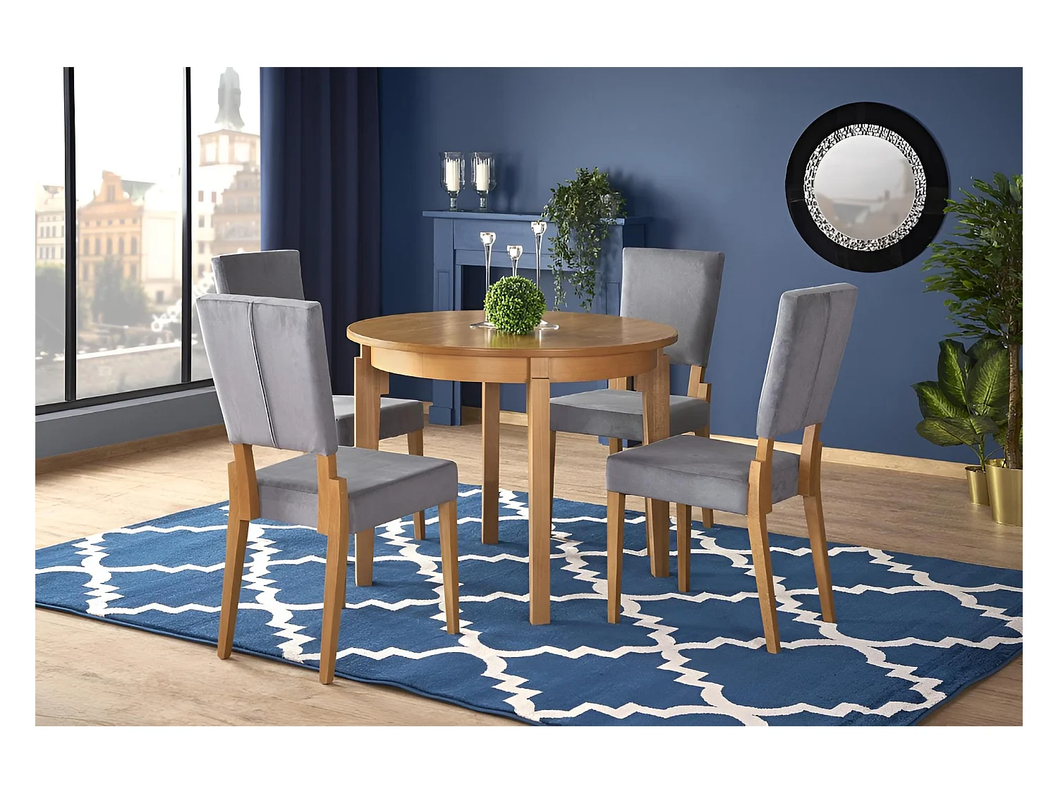Table à manger Sorbus/Bois/Beige