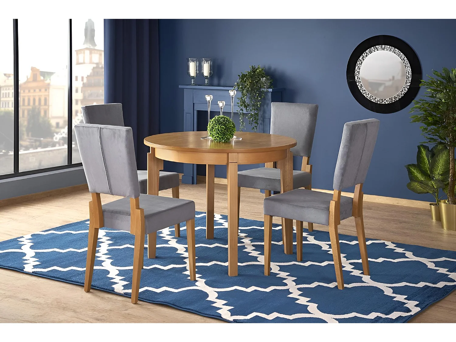 Table à manger Sorbus/Bois/Beige