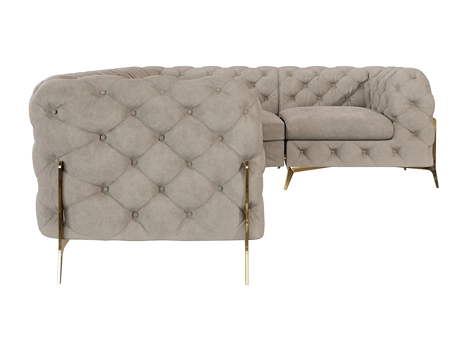 Ecksofa Chesterfield Ulysses mit Goldene Metall Füßen
