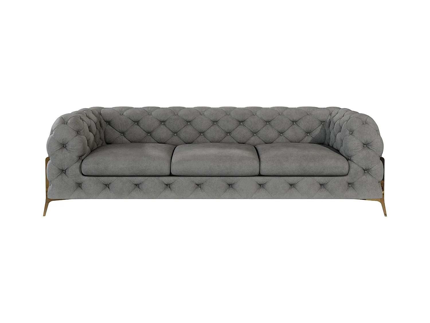 Ulysses 3-Sitzer Chesterfield Sofa mit Goldene Metall Füßen