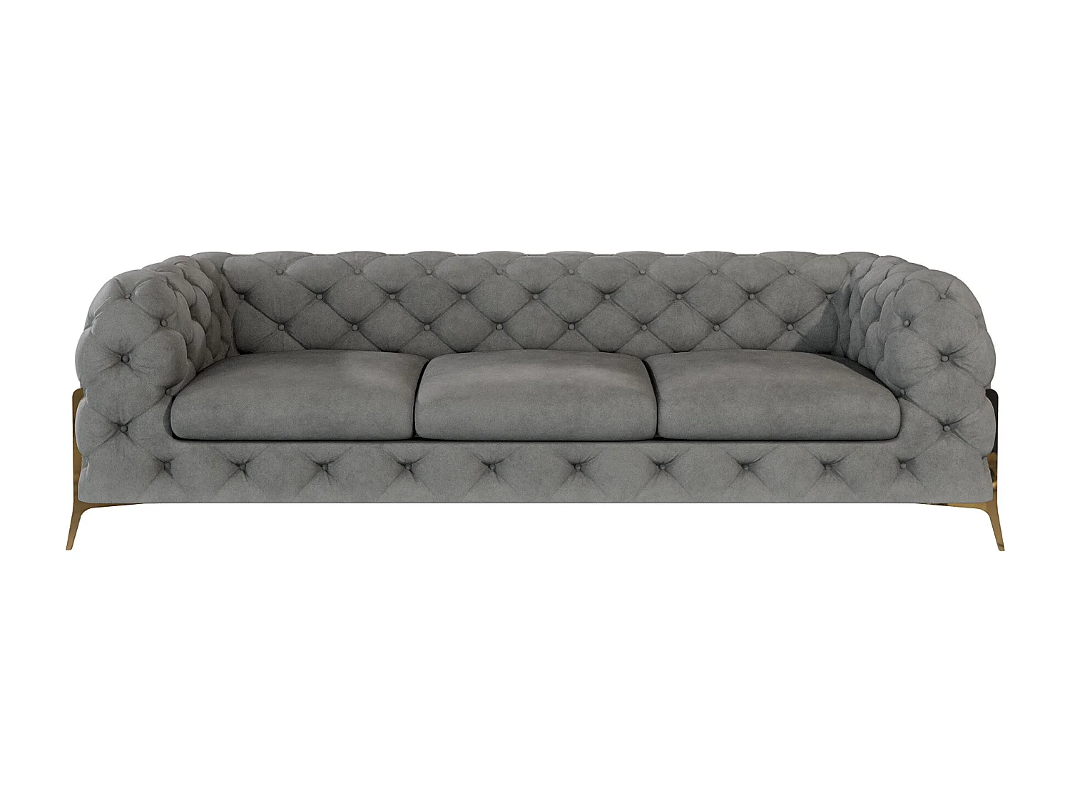Ulysses 3-Sitzer Chesterfield Sofa mit Goldene Metall Füßen