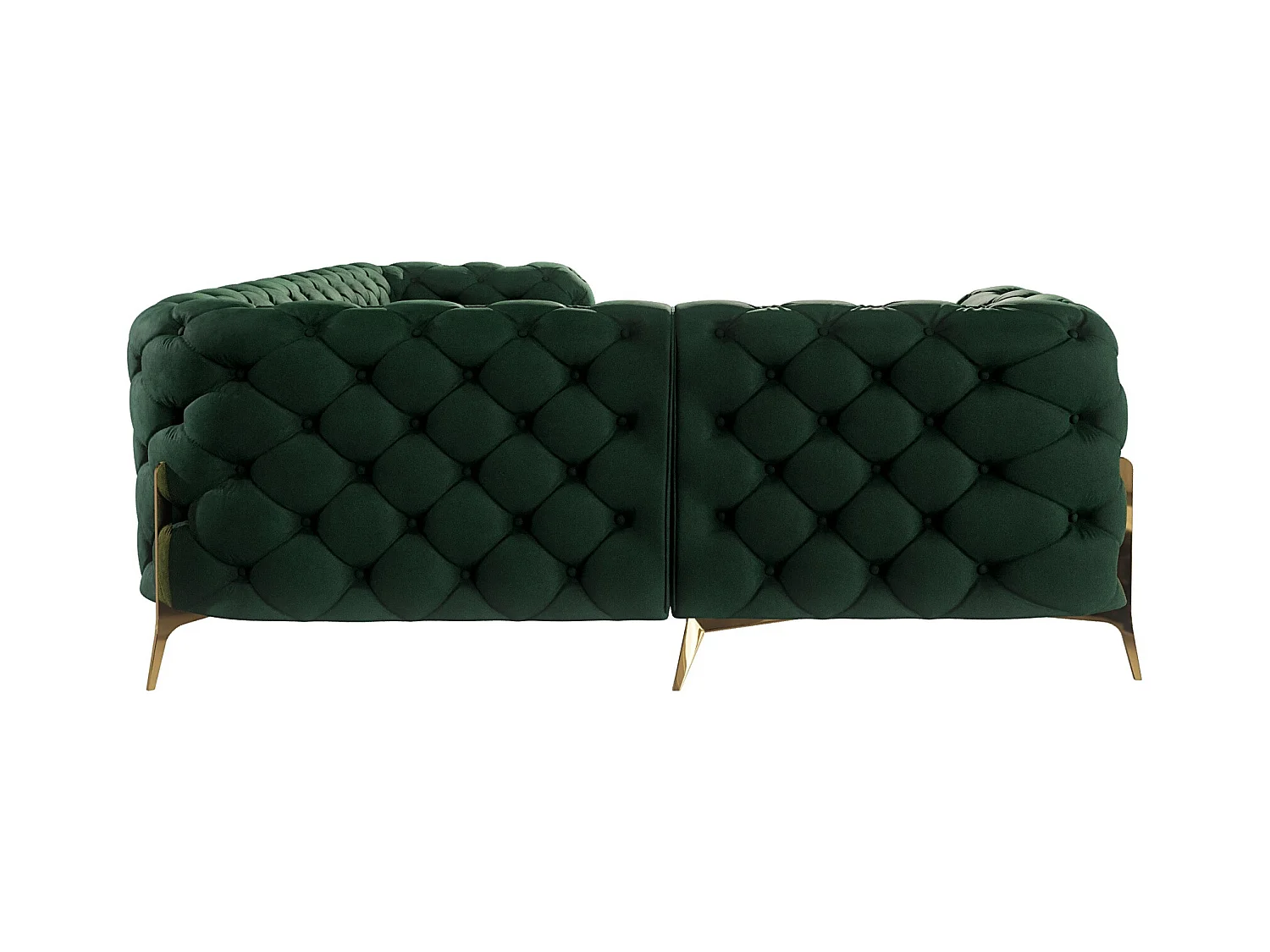 Ecksofa Chesterfield Ulysses mit Goldene Metall Füßen