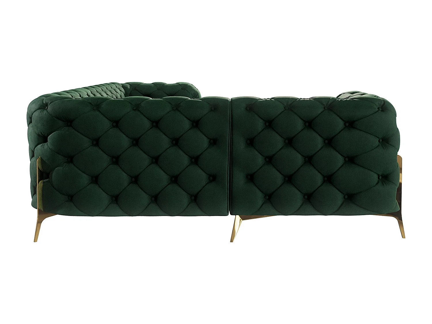 Ecksofa Chesterfield Ulysses mit Goldene Metall Füßen