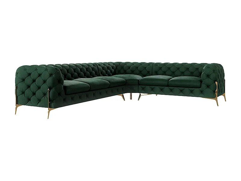 Ecksofa Chesterfield Ulysses mit Goldene Metall Füßen