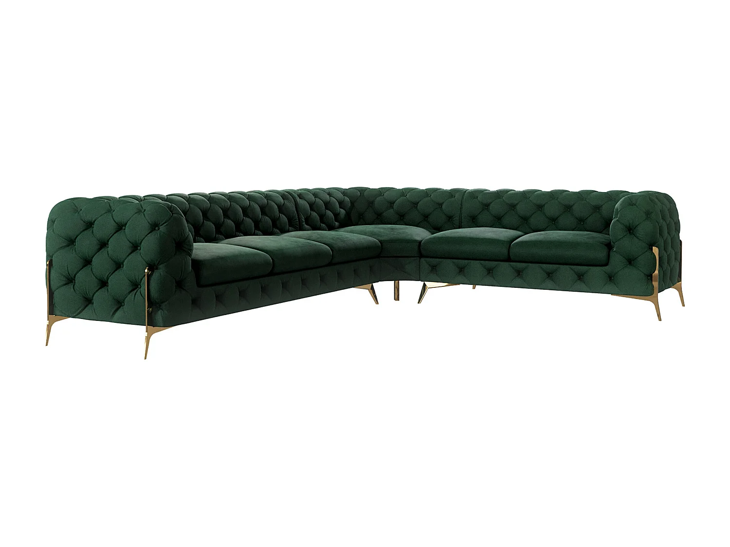 Ecksofa Chesterfield Ulysses mit Goldene Metall Füßen