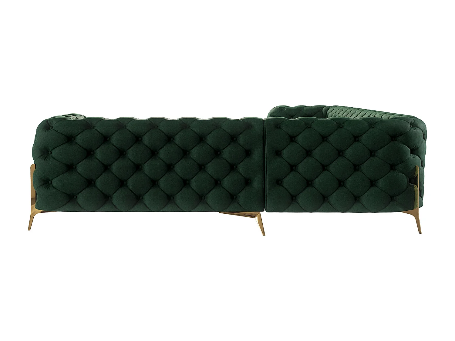 Ecksofa Chesterfield Ulysses mit Goldene Metall Füßen