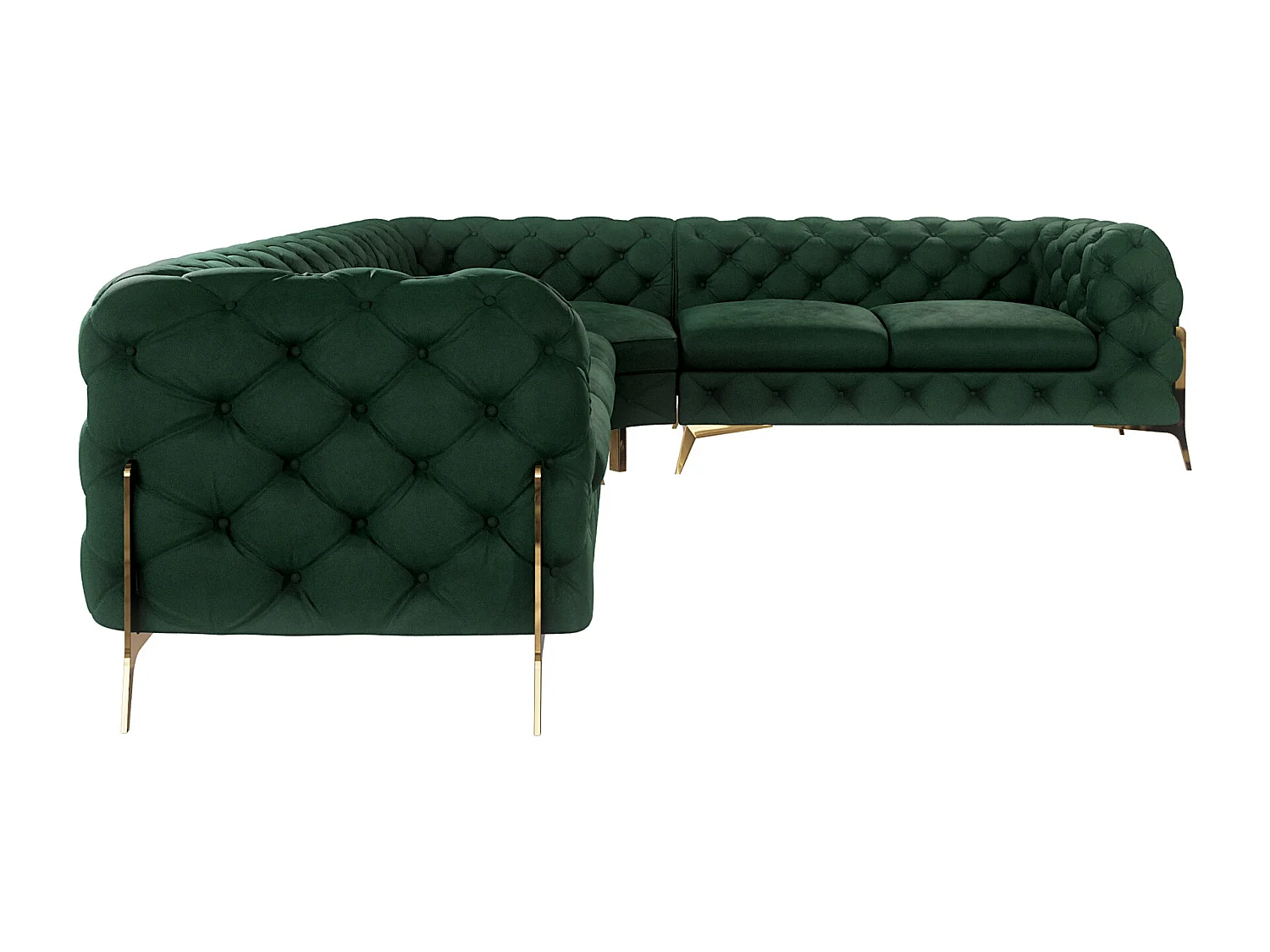 Ecksofa Chesterfield Ulysses mit Goldene Metall Füßen
