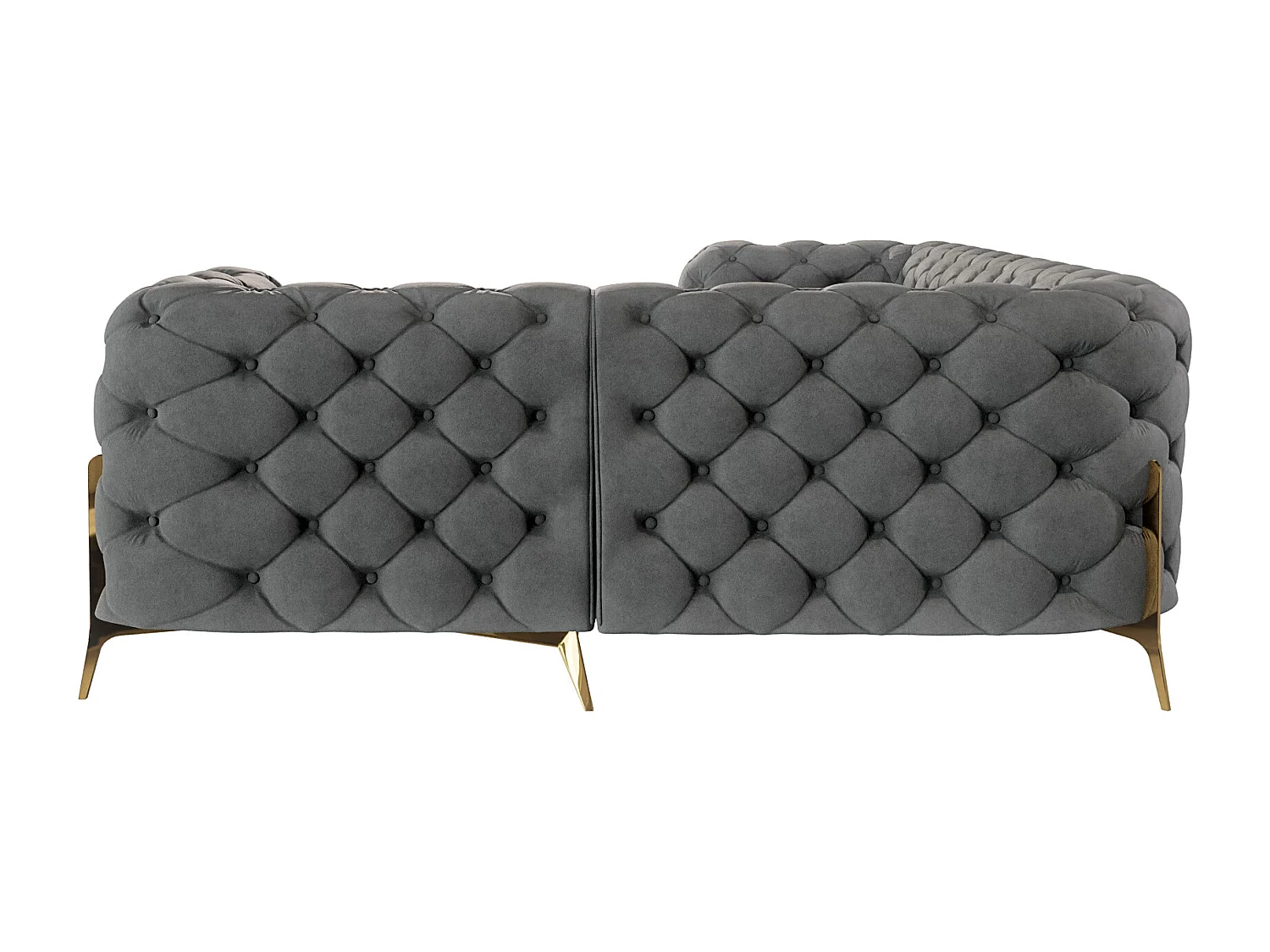 Ecksofa Chesterfield Ulysses mit Goldene Metall Füßen