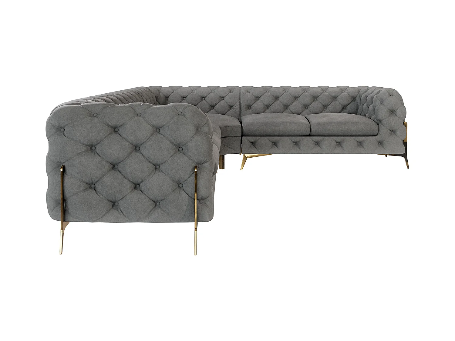 Ecksofa Chesterfield Ulysses mit Goldene Metall Füßen