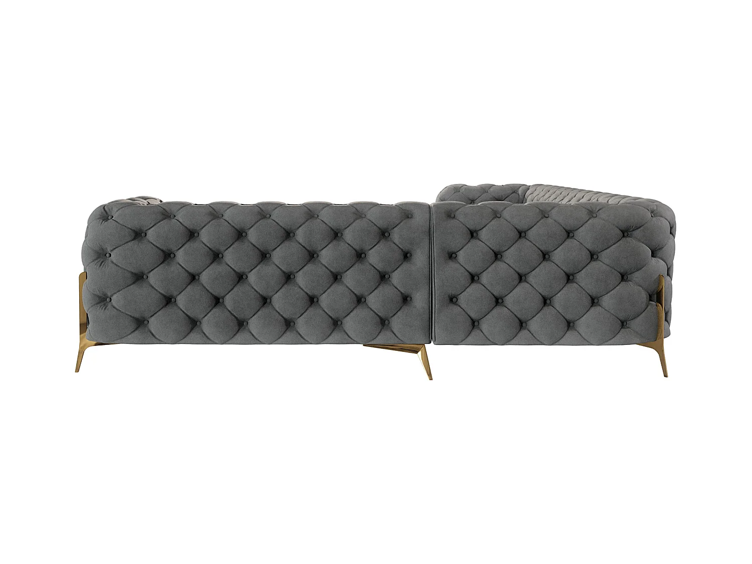 Ecksofa Chesterfield Ulysses mit Goldene Metall Füßen