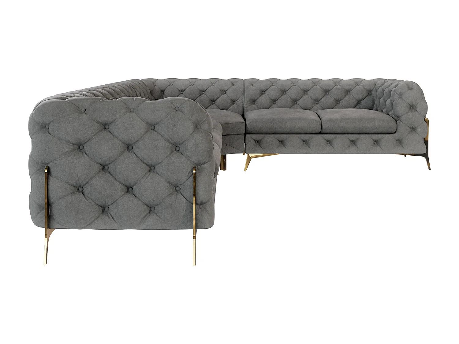Ecksofa Chesterfield Ulysses mit Goldene Metall Füßen