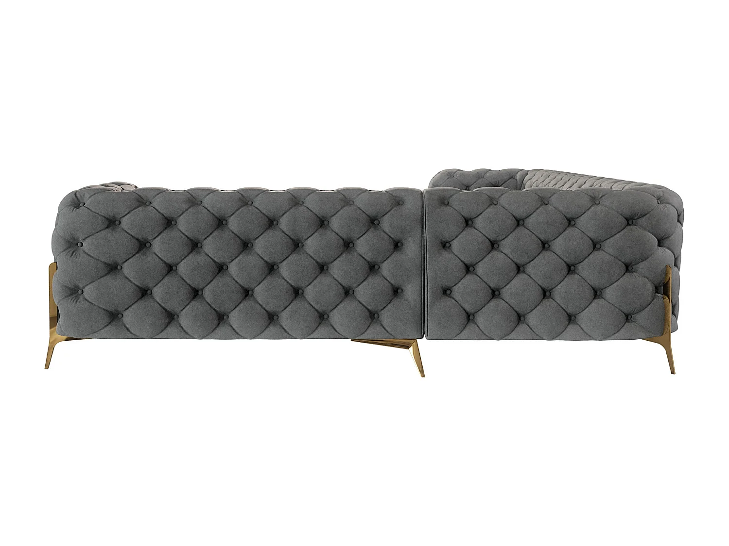 Ecksofa Chesterfield Ulysses mit Goldene Metall Füßen