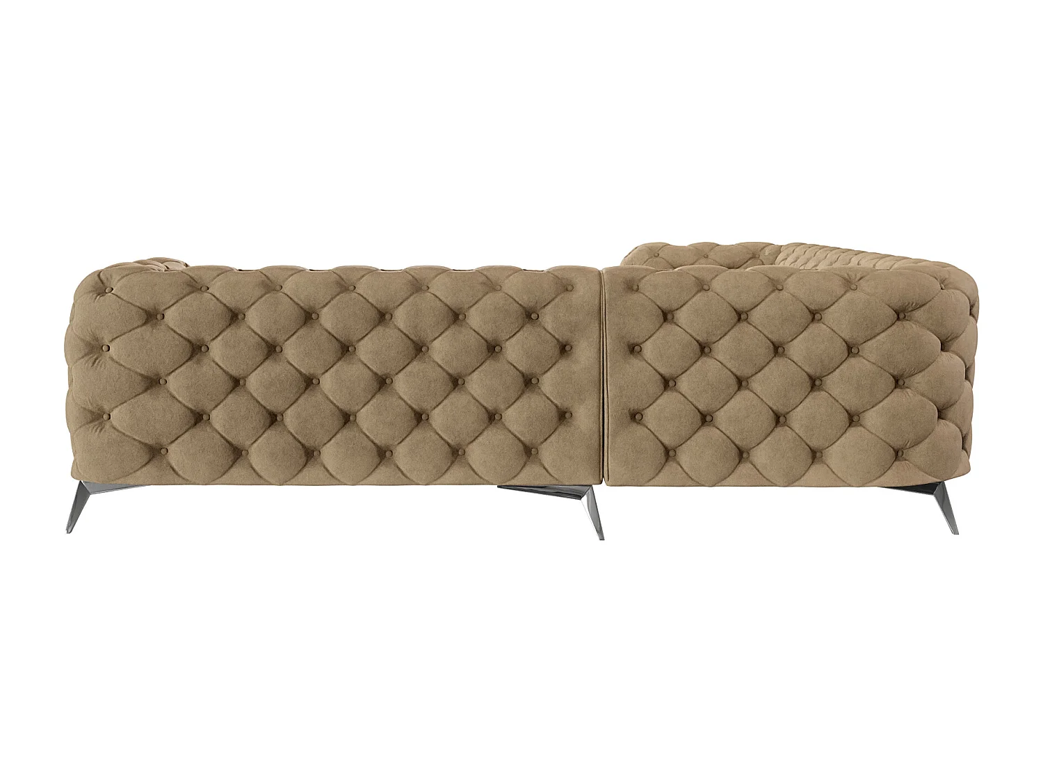 Ecksofa Chesterfield Celeste mit Silber Metall Füßen