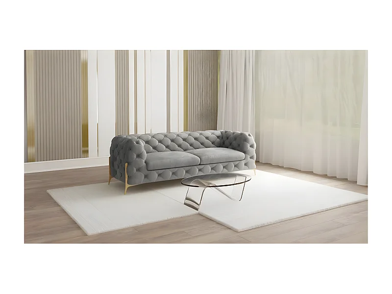 Ulysses 3-Sitzer Chesterfield Sofa mit Goldene Metall Füßen