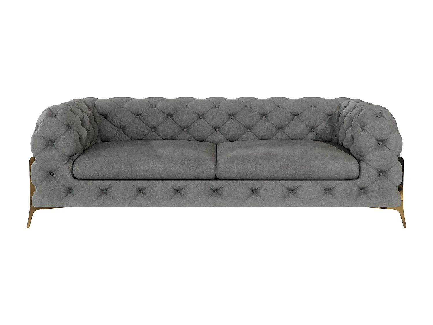 Ulysses 3-Sitzer Chesterfield Sofa mit Goldene Metall Füßen