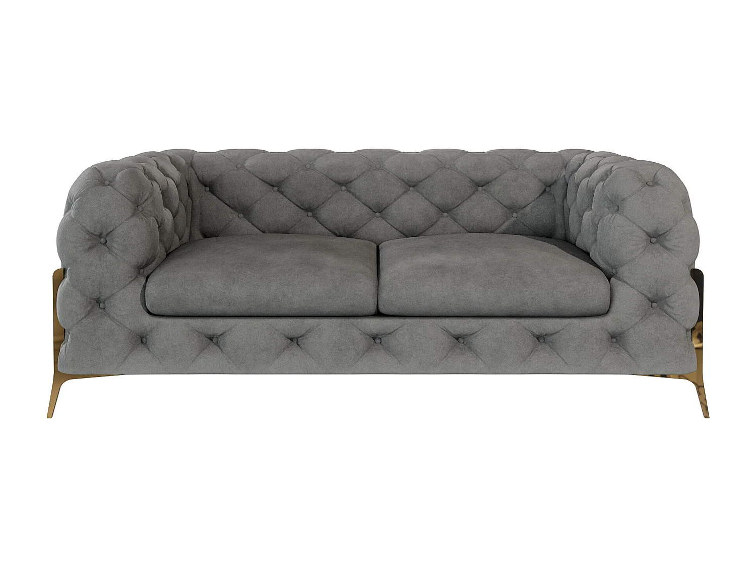 Ulysses 2-Sitzer Chesterfield Sofa mit Goldene Metall Füßen