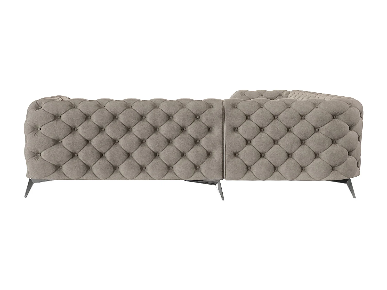 Ecksofa Chesterfield Celeste mit Silber Metall Füßen