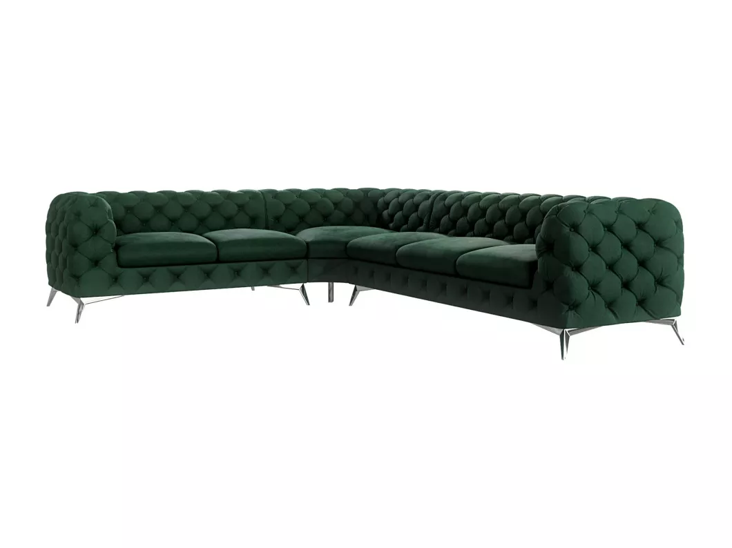 Kauf Unique Ecksofa Chesterfield Celeste mit Silber Metall Füßen