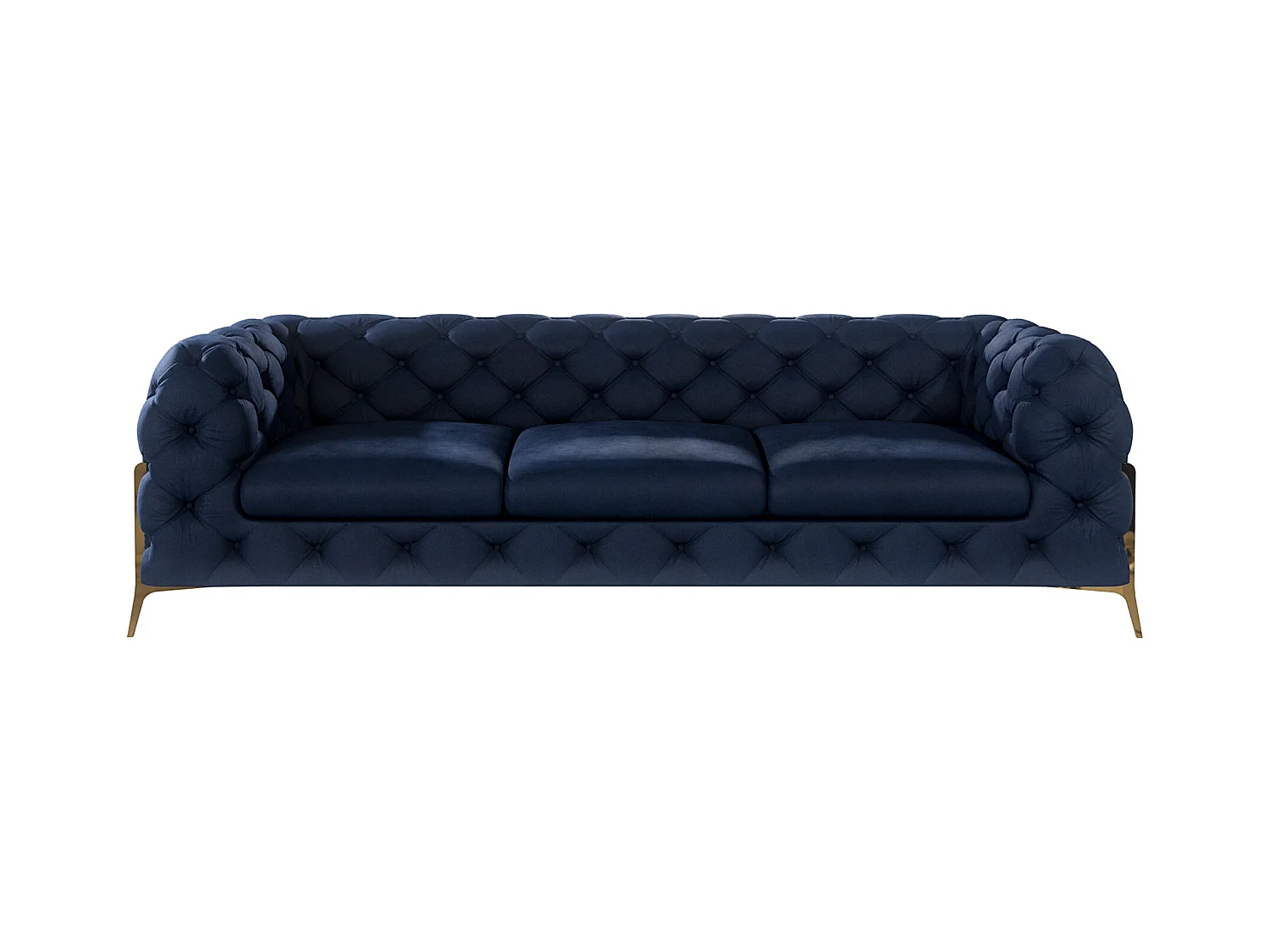 Ulysses 3-Sitzer Chesterfield Sofa mit Goldene Metall Füßen