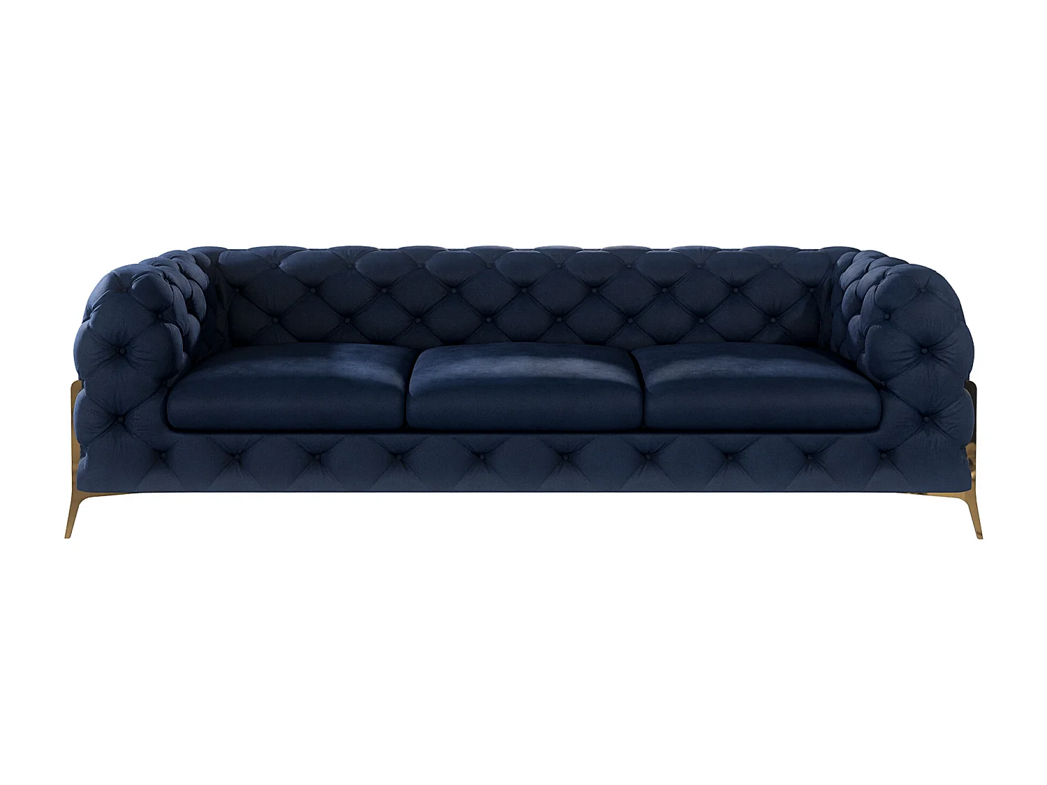 Ulysses 3-Sitzer Chesterfield Sofa mit Goldene Metall Füßen